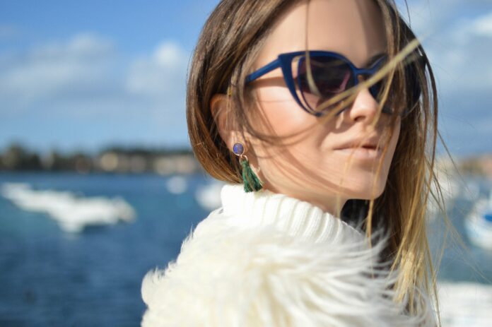 pretty woman smiling at beach