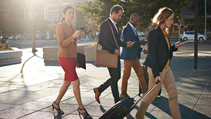 business people on the street